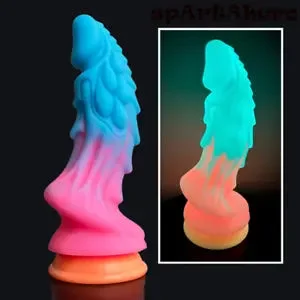 pornhint Pornhint Luminous Dildos Colourful Glowing Huge Anal Butt Plug Adult Soft Dildo Sex