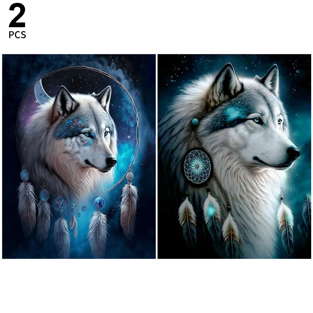 Wolf With Dream Catcher Diamond Painting 
