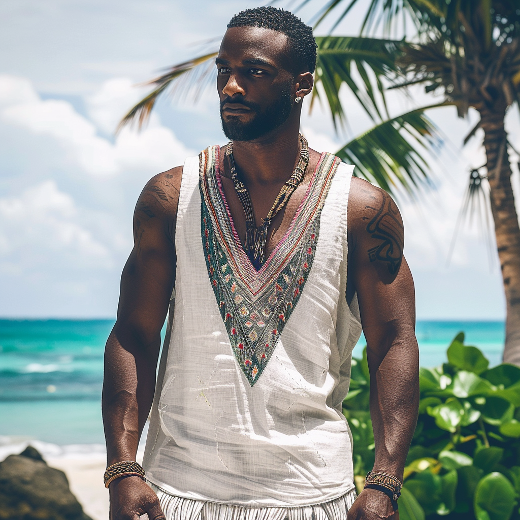 Men's Ethnic Linen Vest-inspireuse
