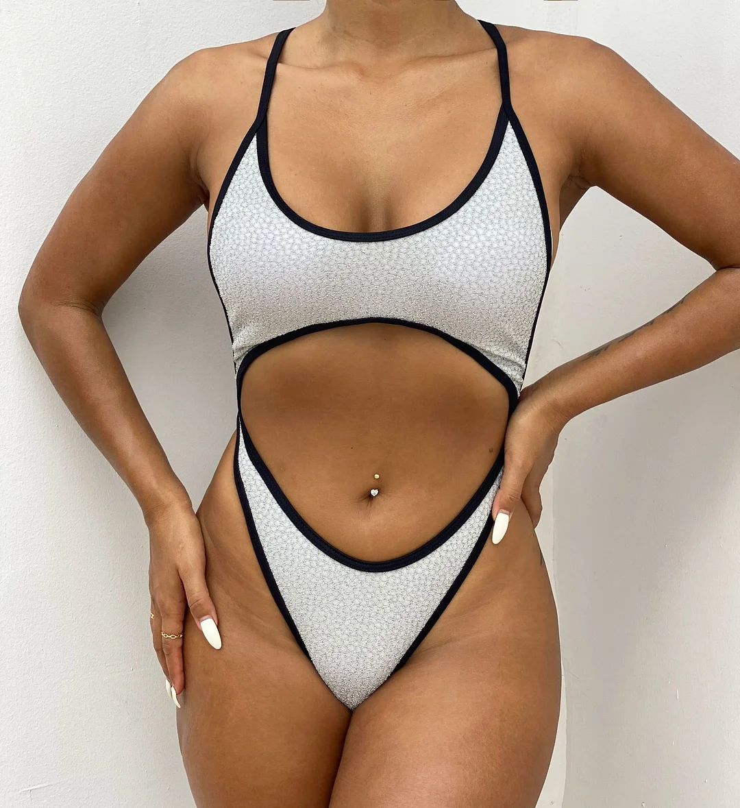 Hollow Out Open Back Swimsuit
