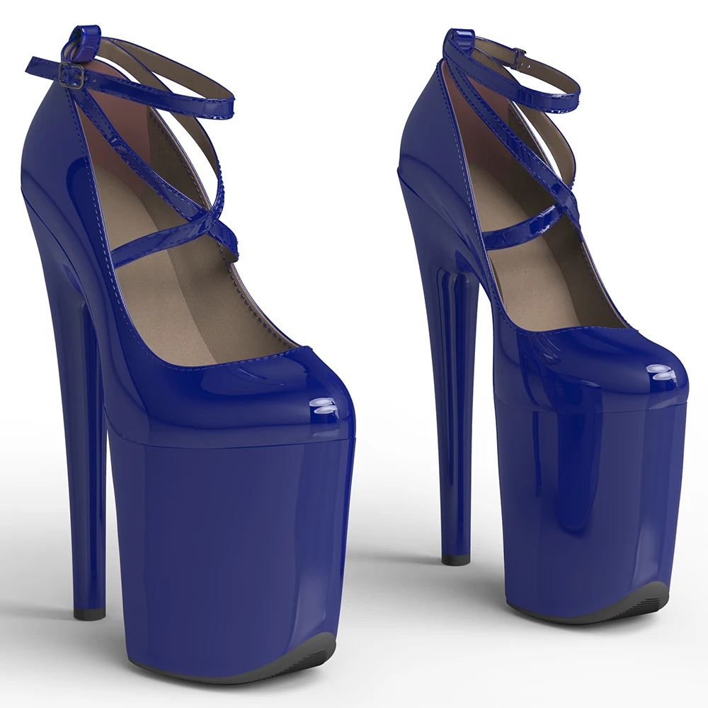 VCshoes 20cm/8inch Patent PU Round Toe Pumbs High Heel Model Shoes Pole Dance Shoes