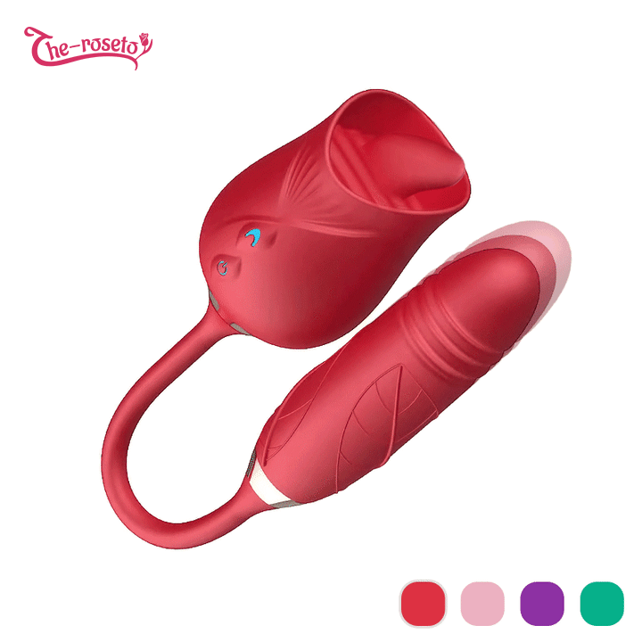 NEW – Rose Tongue Vibrator with Thrusting Vibrator Sex Toys for Women