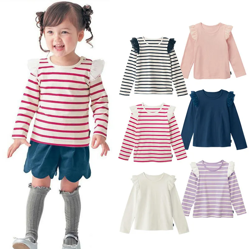 【18M-10Y】Girls' Simple Fashion Long Sleeve T-Shirt
