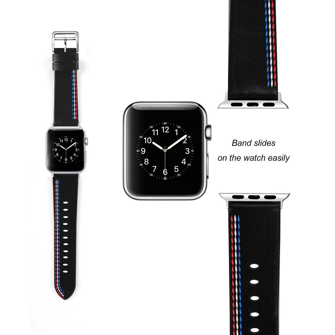 Apple Watch Contrast Color Sewing Line Watchband