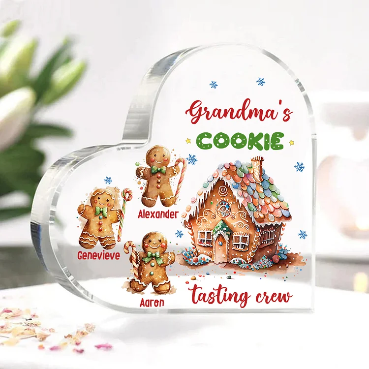 Acrylic Heart Keepsake Customized 4 Names Christmas Decor Personalized Gifts for Grandma Mom