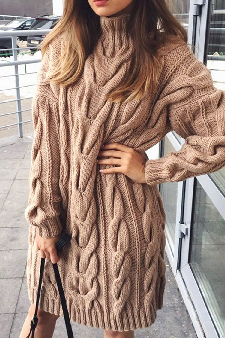 Casual Solid Split Joint Turtleneck Tops Sweater - Life is Beautiful for You - SheChoic