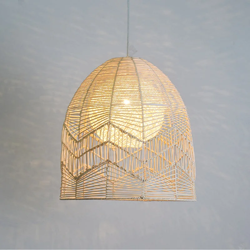 Two Layers Country Basket Rattan Pendant Lighting Shades