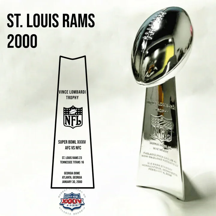 [NFL]2000 Vince Lombardi Trophy, Super Bowl 34, XXXIV St. Louis Rams