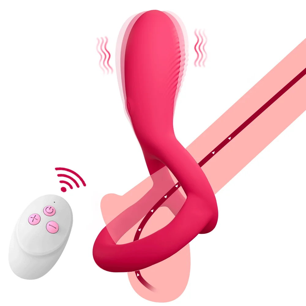 Penis Ring Vibrating Clitoris Stimulator G Spot Vibrator Delay Cock Ring - Rose Toy