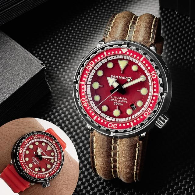 San Martin Retro Black Armor TUNA Dive Watch SN003San Martin Watch San Martin WatchSan Martin Watches