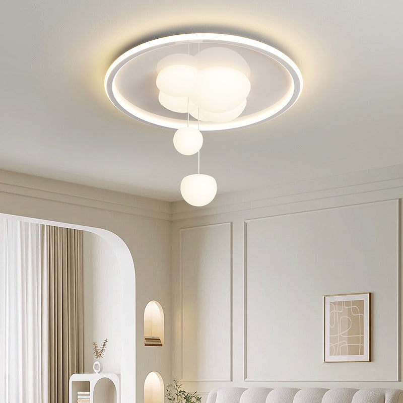 Contemporary Nordic Iron Acrylic Round LED Flush Mount Ceiling Light For Bedroom