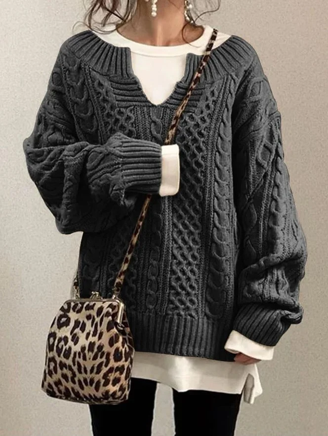 Hemp Pattern Sweater Casual Sweater