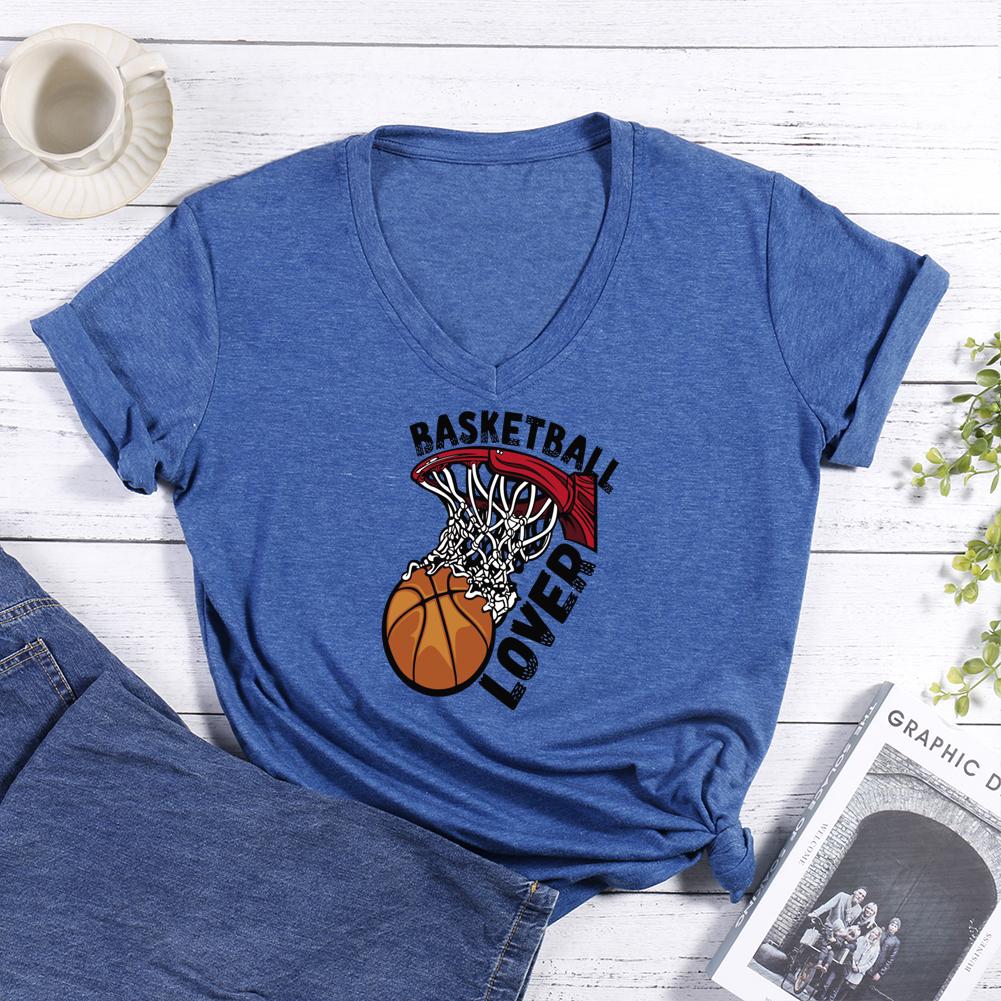 Basketball lover, fun sports Active V-neck T Shirt-Guru-buzz