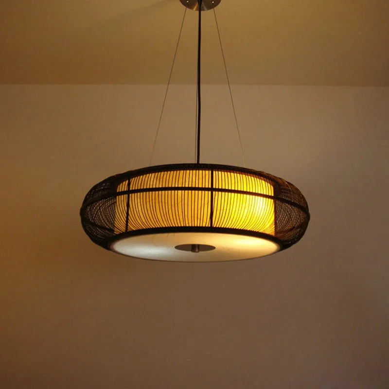 Asian Style Bamboo Ceiling Hanging Lamp Suspension Pendant Light