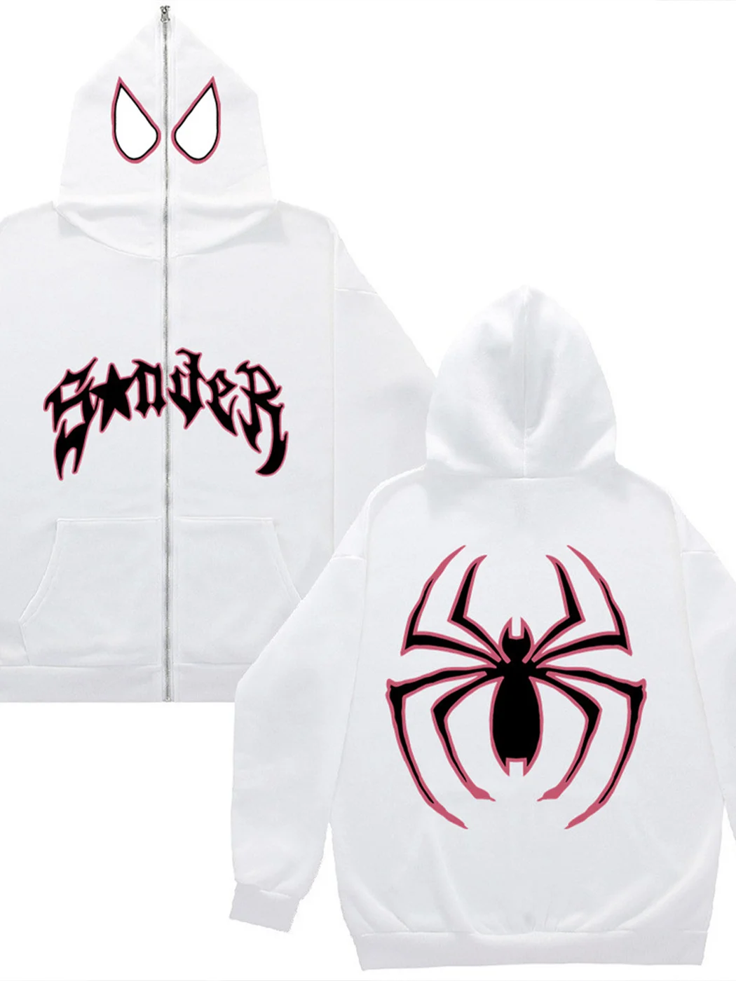 Men's Gothic Spider Punk Zip Hoodie Jacket Unisex / DarkAcademias /Darkacademias