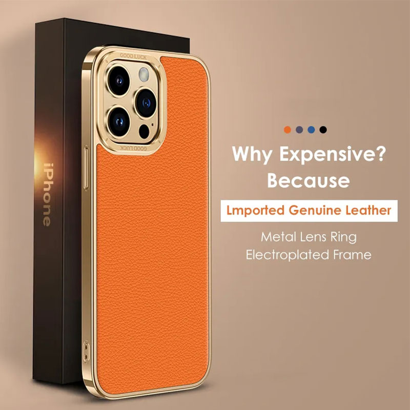 Luxury Genuine Leather Phone Case For iPhone