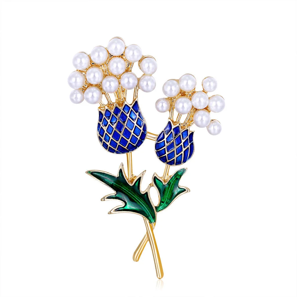 Women's Vintage Pearl Flower Brooch