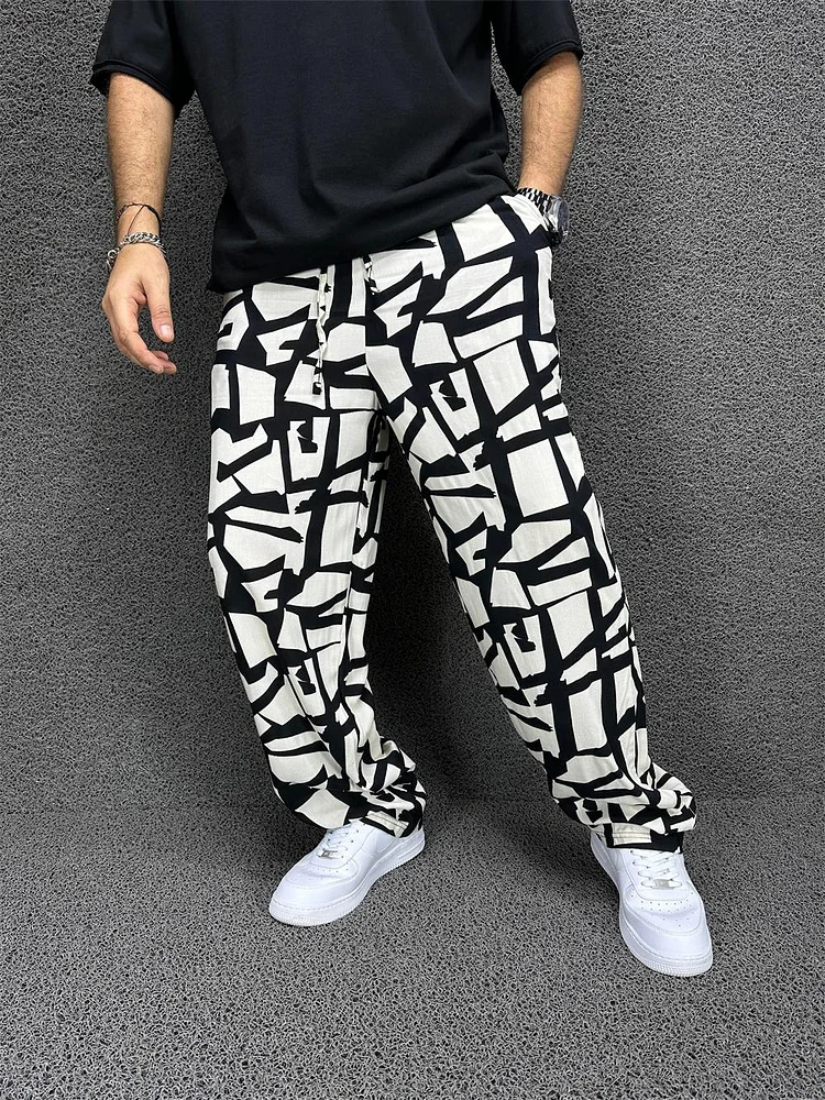 Men's Geometric Print Casual Pants