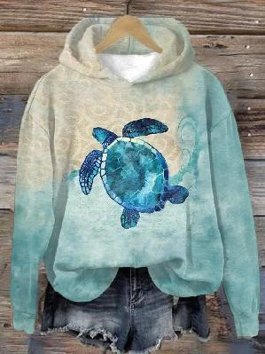 Women's Ocean Conservation Turtle Beach Ombre Hoodie