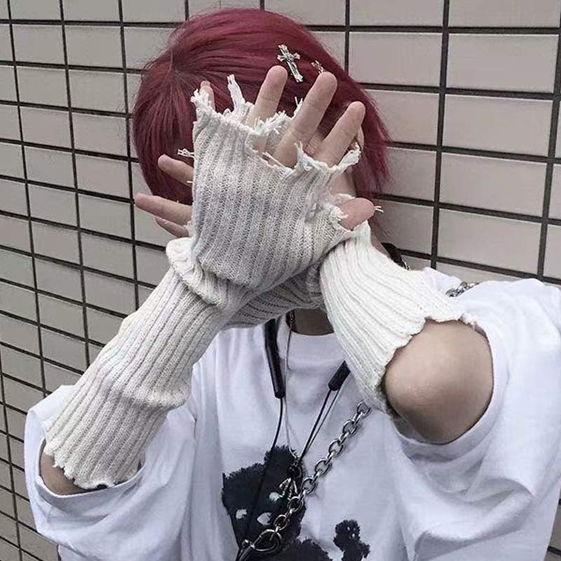 Fashion Pure Color Knit Gloves