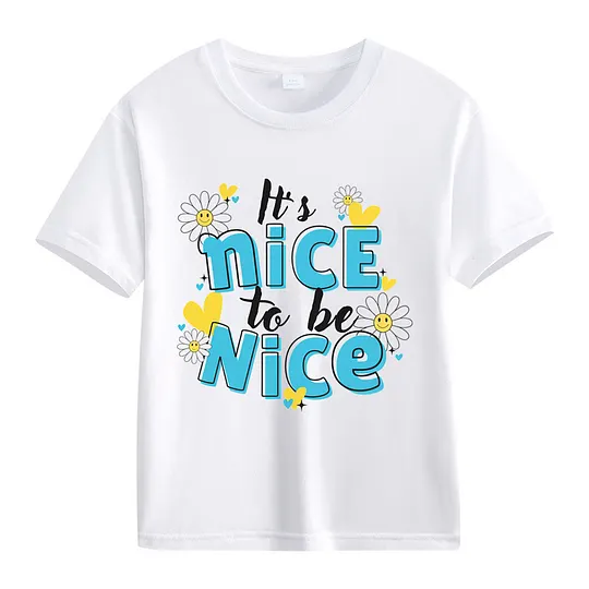 【2Y-13Y】It's Nice To Be Nice Daisy Graphic T-Shirt For Kids