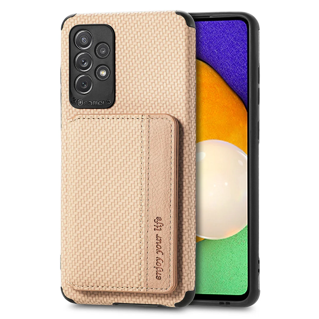 Fiber Leather All-inclusive Protective Cover With Card Photo Holder And Phone Stand For Galaxy S22/S22+/S22 Ultra/A53