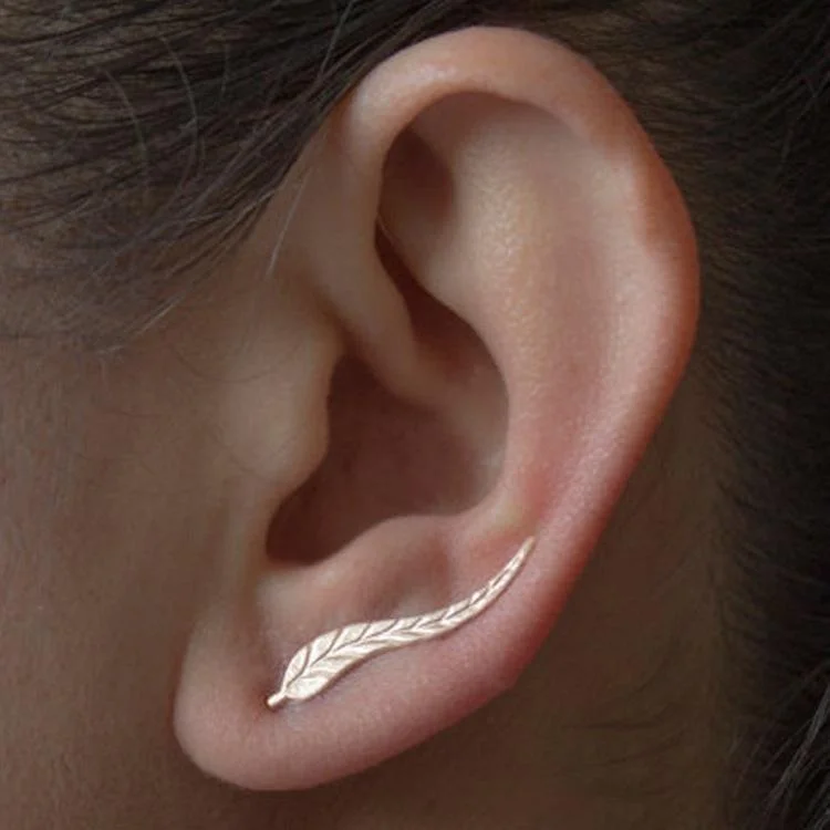 Leaf Pattern Ear Earrings