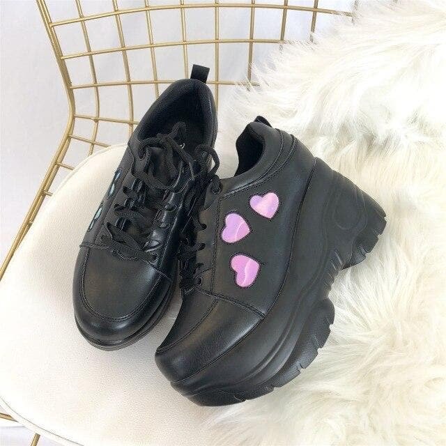 Harajuku Lolita Lace-up Sports Thick Base High-heeled Shoes SP15093