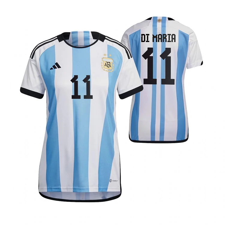 Women's Argentina Angel Di Maria 11 Home Shirt Kit World Cup 2022