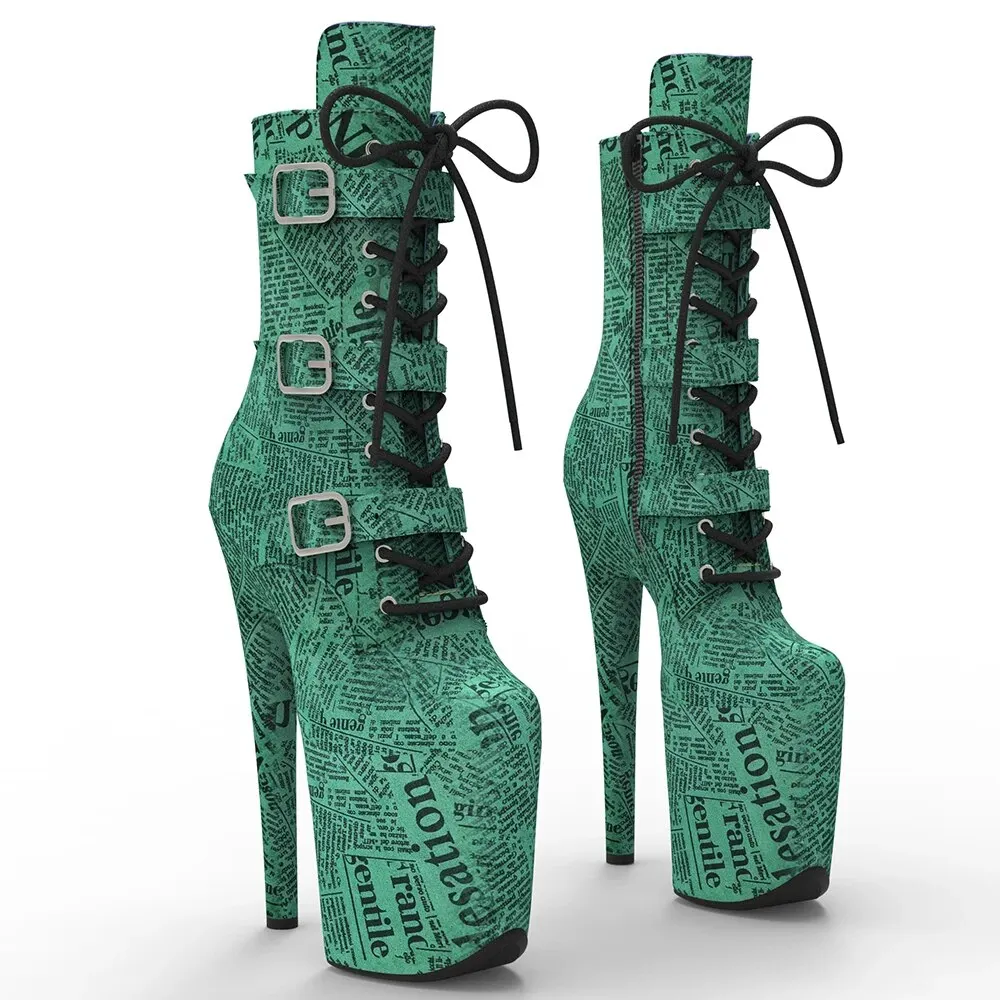 VCshoes 20cm/8inches PU Upper Fashion High Heel Platform Boot Pole Dancing Boot