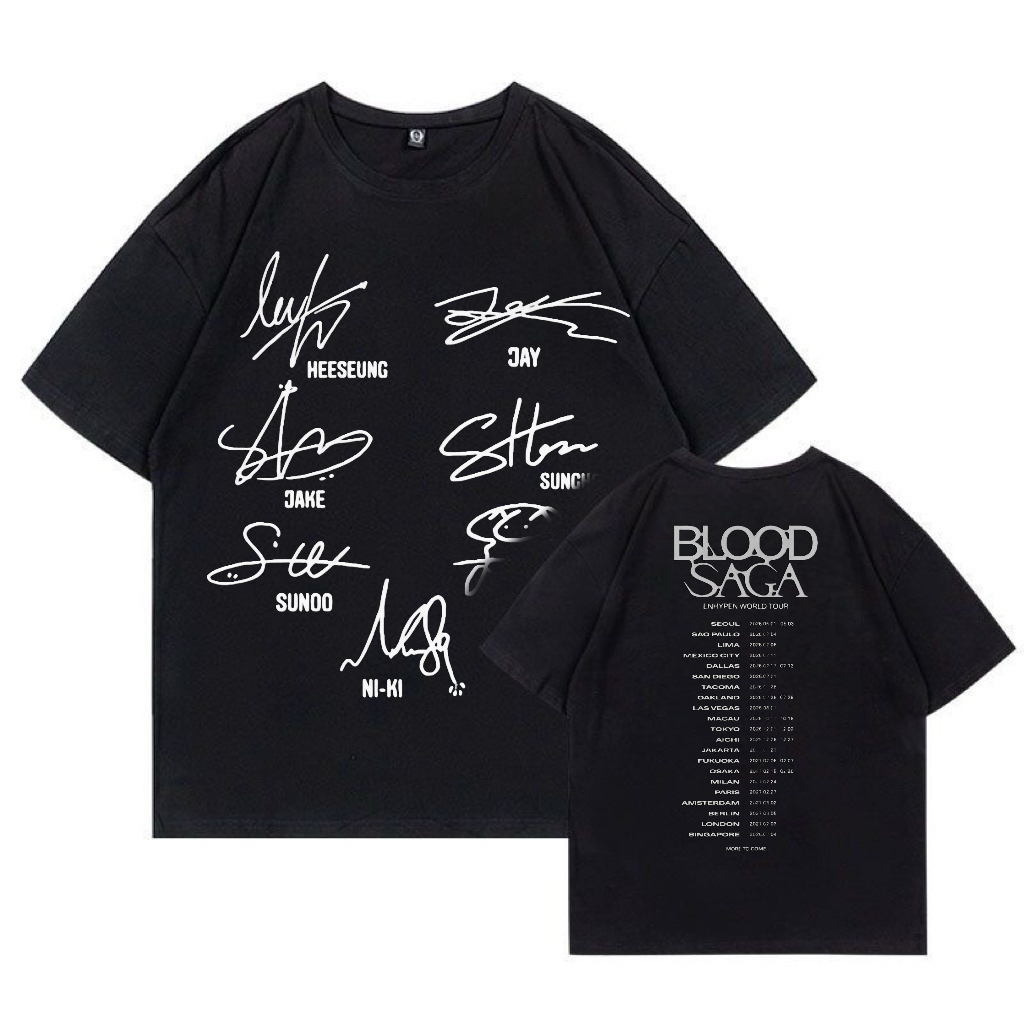 ENHYPEN BLOOD SAGA SOUL ドレスコード 特典 コンプリート ENHYPEN Blood Saga World Tour Signature Tracklist T-Shirt