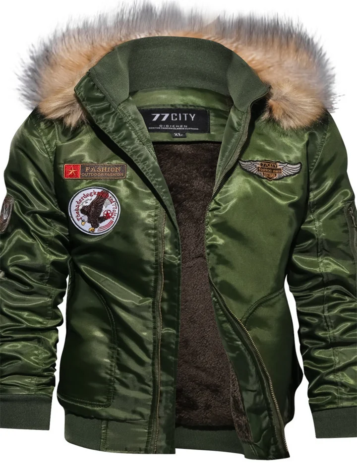 Men's Winter Jacket Faux Leather Jacket Thermal Warm Rain Waterproof Outdoor Business Causal Jacket Outerwear Dark Blue Army Green Black