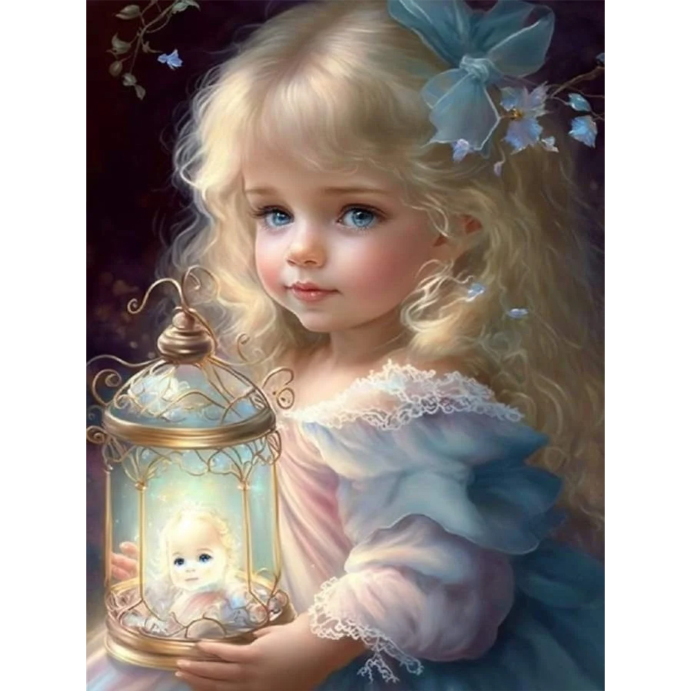 Cute Little Girl 30*40cm(canvas) full round drill diamond painting