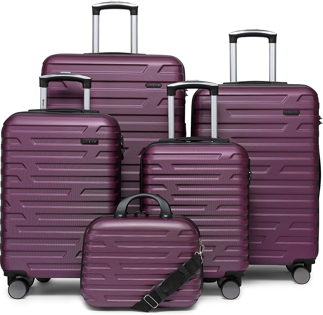 LARVENDER Luggage 5 Piece Sets Purple 209.99