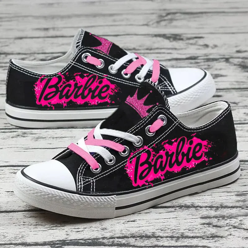 Barbie Casual printed low-top canvas shoes unisex