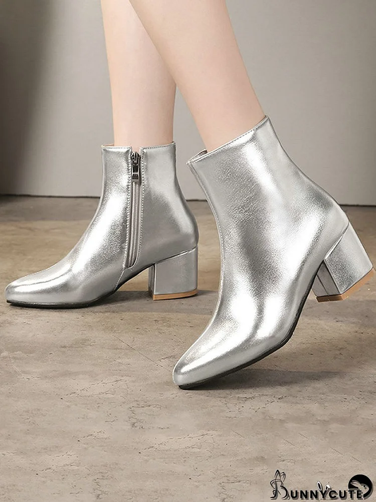 Pointed-Toe Ripped Split-Joint Chelsea Boots Pumps