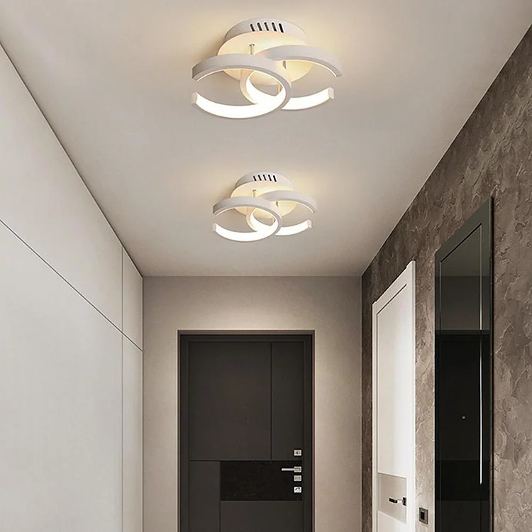 Dual Overlapping Semi Circles Flush Mount Ceiling Light Unique LED Light - Appledas