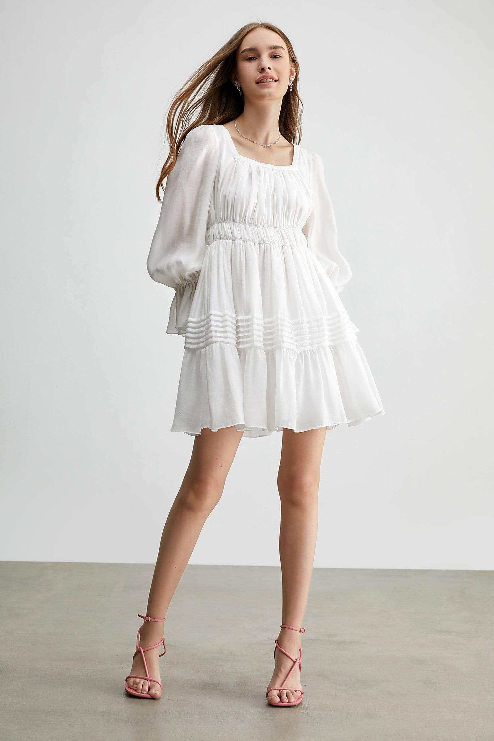 White Cotton Candy Mini Dress