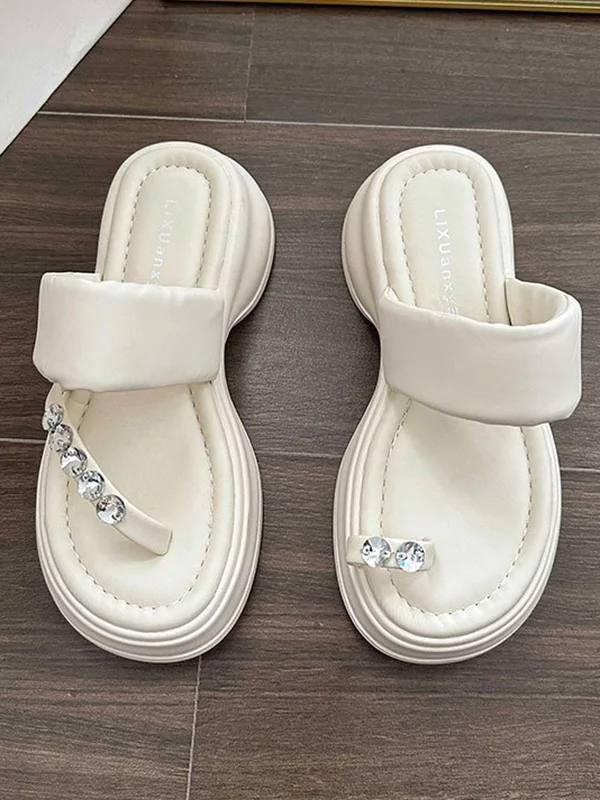 Round-Toe Platform Shoes Slippers
