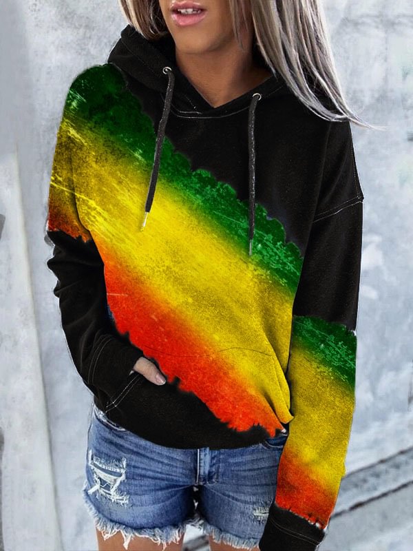 Green Red Yellow Gradient Hoodie