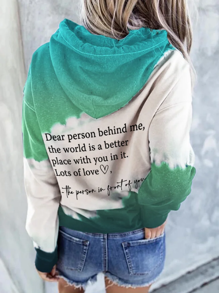 Comstylish Dear Person Behind Me You Matter Gradient Tie Dye Hoodie