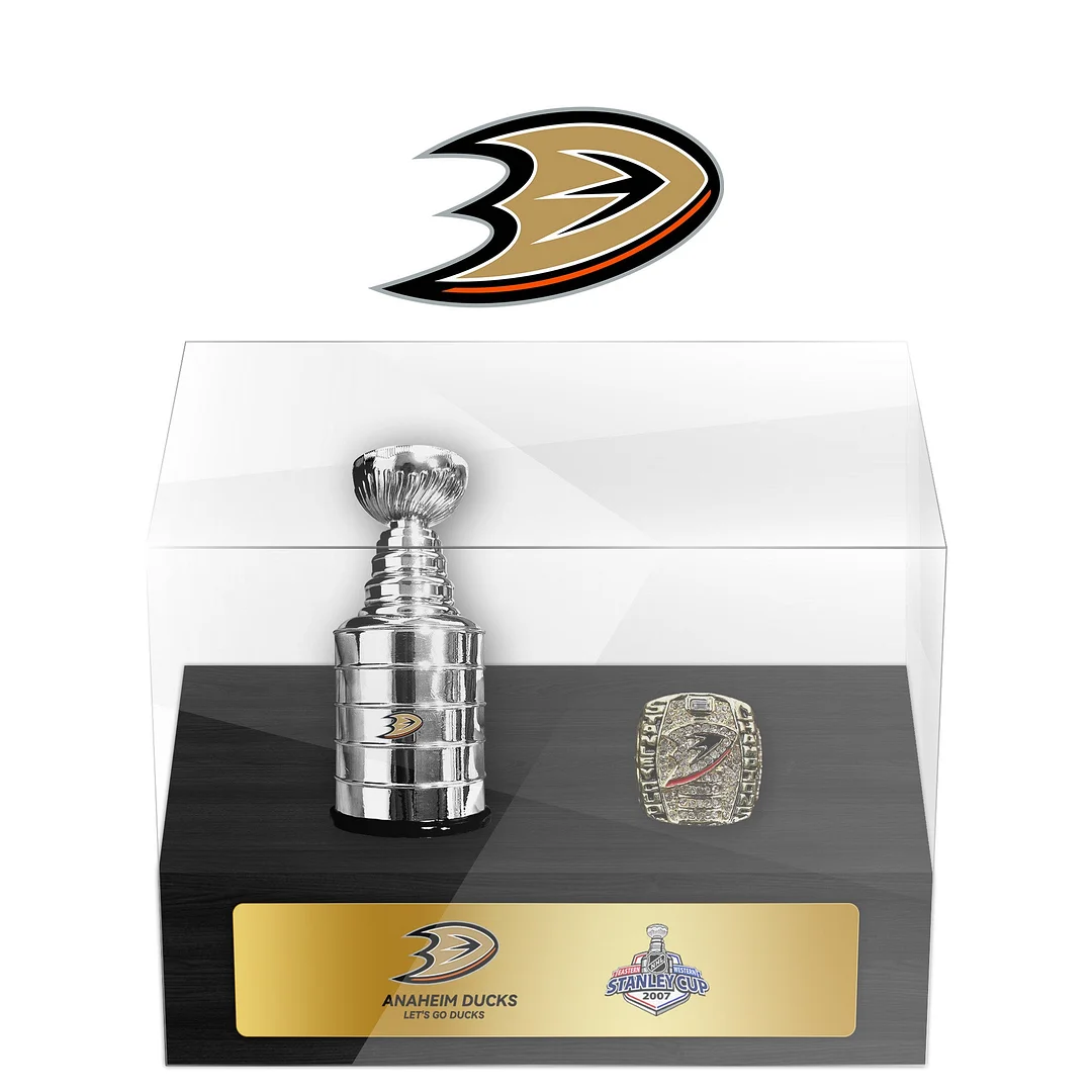 Anaheim Ducks NHL Trophy And Ring Display Case
