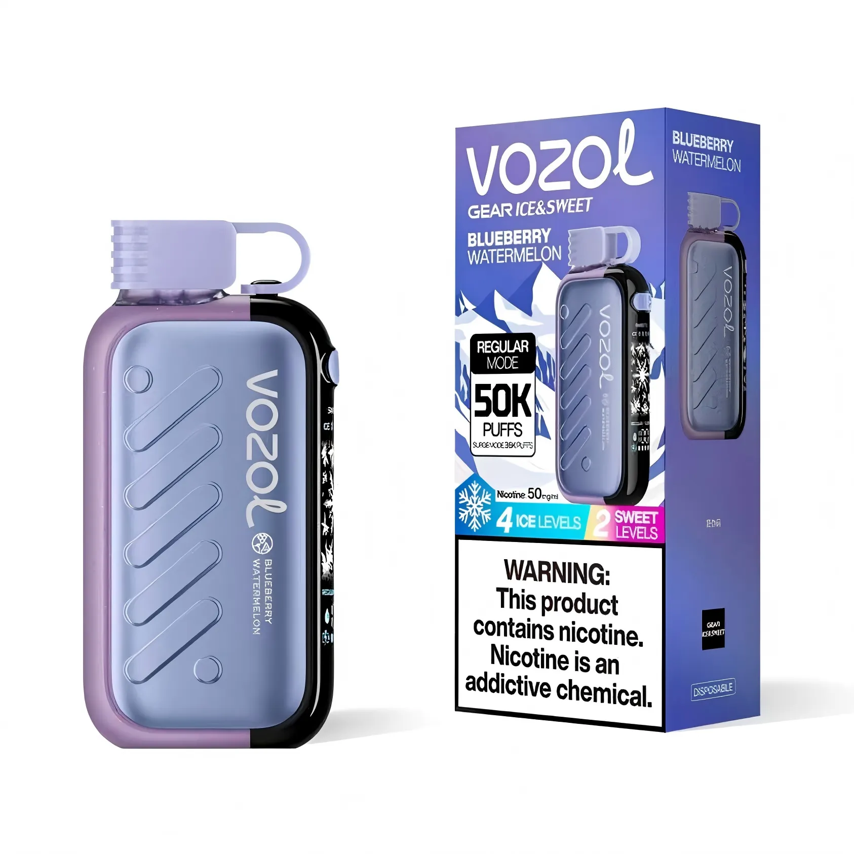 disposable vape with bluetooth VOZOL Gear Ice & Sweet 50000 Puffs Quit Smoking Vape Kit Choose a Flavour:Lemon Lime Foger Miami Mint Pod