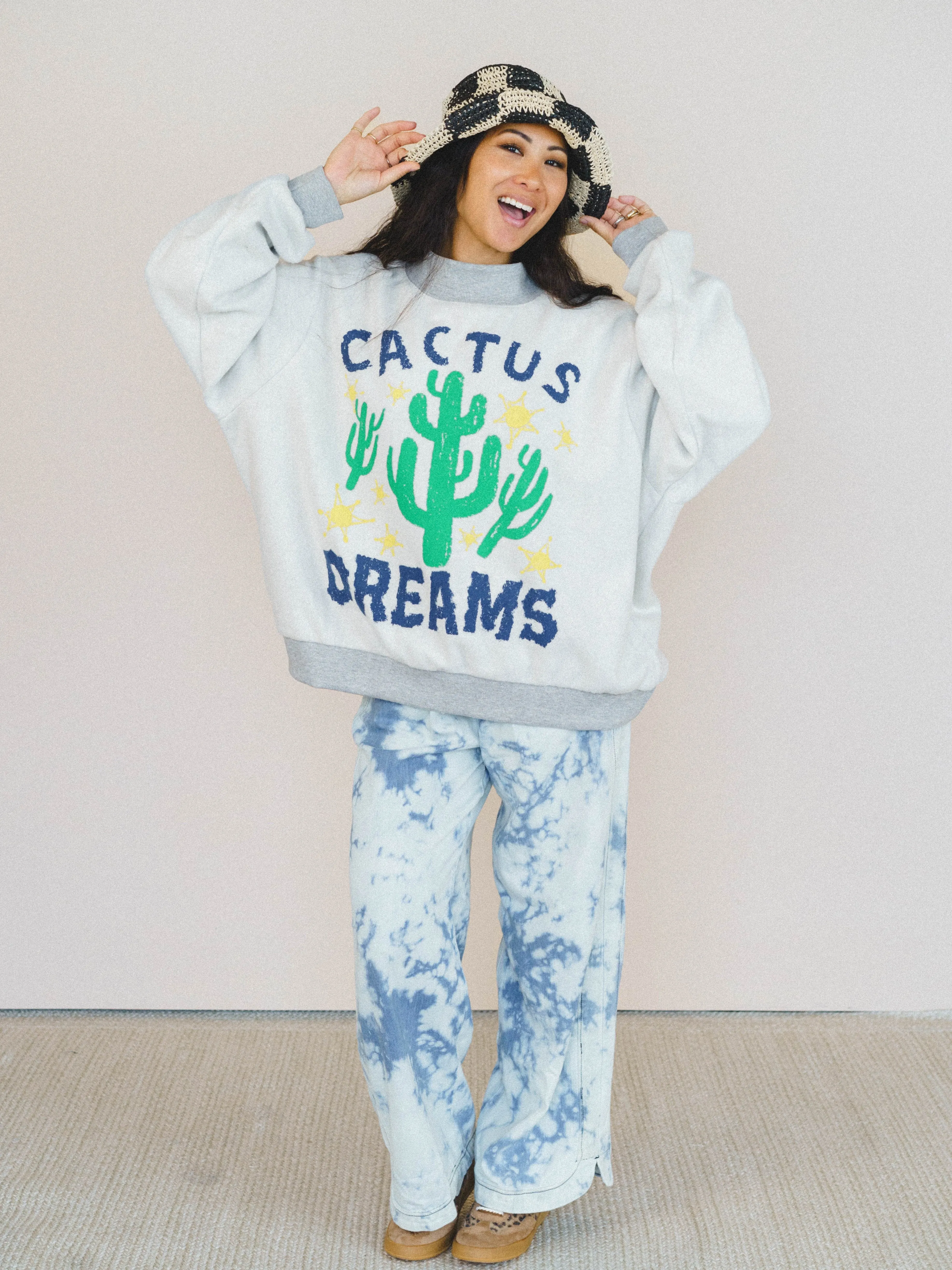 Cactus Dreams Sweater - Grey