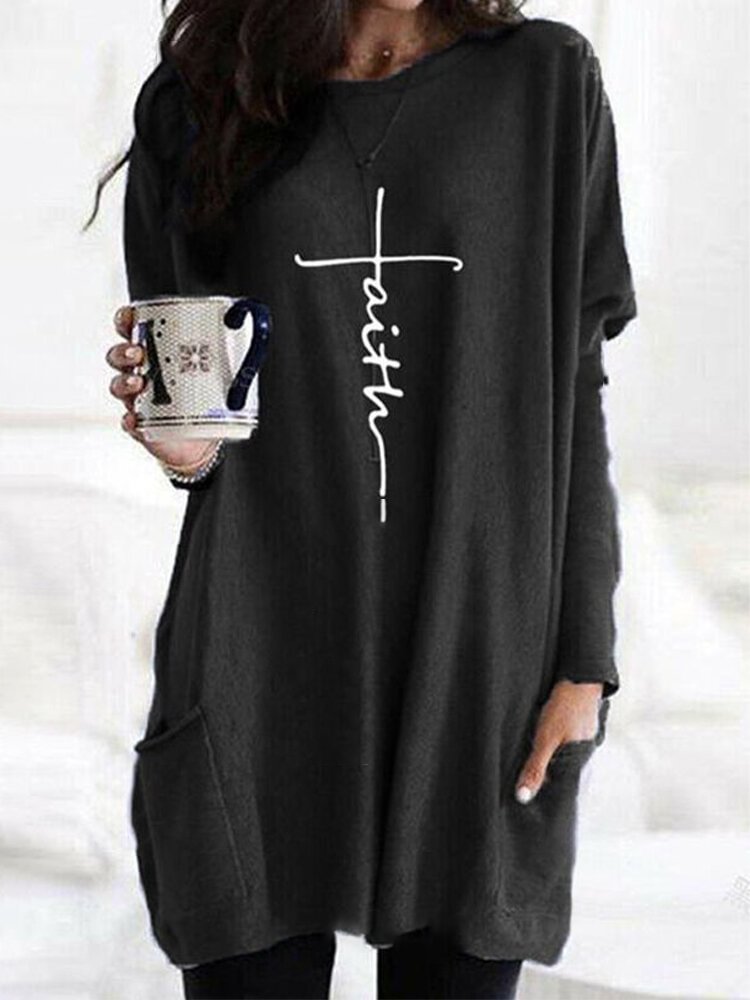 Casual Printed Double Pockets Loose Shirt For Women P1752553