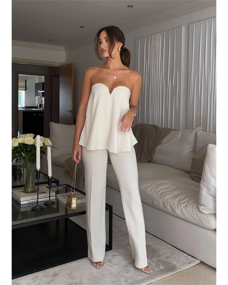2024ss sexy top top loose casual suit pants