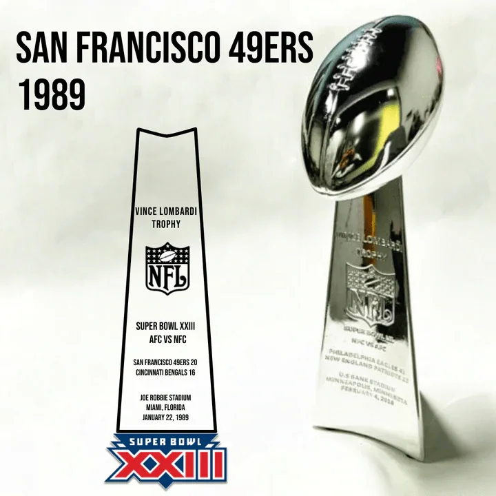 [NFL]1989 Vince Lombardi Trophy, Super Bowl 23, XXIII San Francisco 49ers
