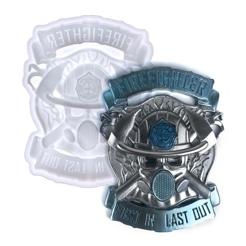 Authentic Firefighting Badge Pendant Resin Mold CrazyMold Tribute to