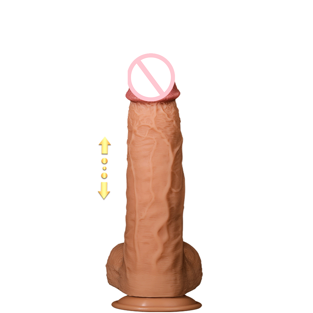 Telescopic Heating Vibrator Swinging Penis Sex Toy For Adults - Rose Toy