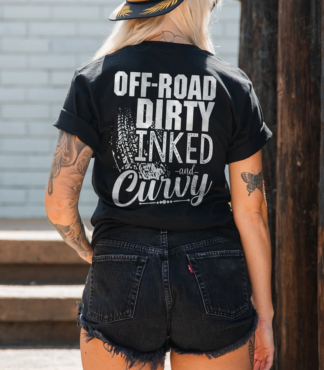 Off-Road Dirty Inked and Curvy T-shirt - Devcarry
